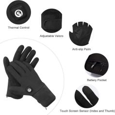High-quality touchscreen gloves for optimal device use in cold weather. Features thermal control, adjustable velcro, anti-slip palm, battery pocket, and touch screen sensor for comfortable, versatile wear.