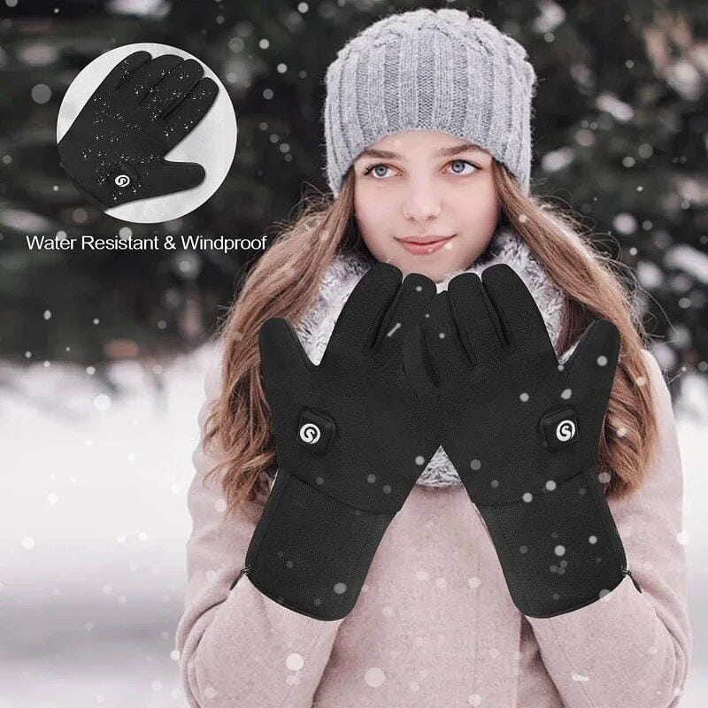 Water-resistant, windproof touchscreen gloves for cold weather outdoor activities. Keep your hands warm and protected while using devices in winter conditions.