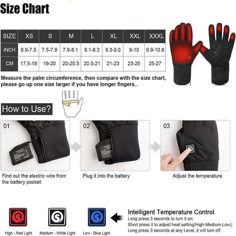 Comfortable heated gloves for pain relief and circulation.