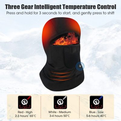 High-tech thermal winter mask with adjustable temperature settings for outdoor protection.