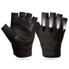 High-quality black fitness gloves with grip-enhancing textures, perfect for weightlifting, cycling, and gym workouts. Durable and comfortable for optimal hand protection and performance.