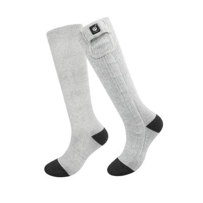 Comfortable unisex gray socks with reinforced black toe and heel, perfect for everyday wear and sports. Designed for durability and style, ideal for men and women.