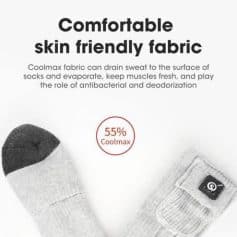 High-quality, skin-friendly socks with Coolmax fabric for optimal moisture-wicking and comfort, ideal for everyday wear and enhanced foot health.