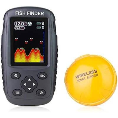 Portable fish finder with sonar sensor and LCD screen for accurate underwater detection and fish locating. Ideal for anglers seeking efficient fishing tools.