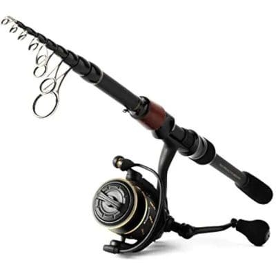 High-quality fishing rod with reel, perfect for outdoor fishing enthusiasts. Designed for durability and smooth casting, ideal for freshwater and saltwater fishing experiences.
