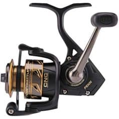 Precise black and gold fishing reel, ideal for all angling needs, durable and smooth operation, perfect for freshwater and saltwater fishing enthusiasts.