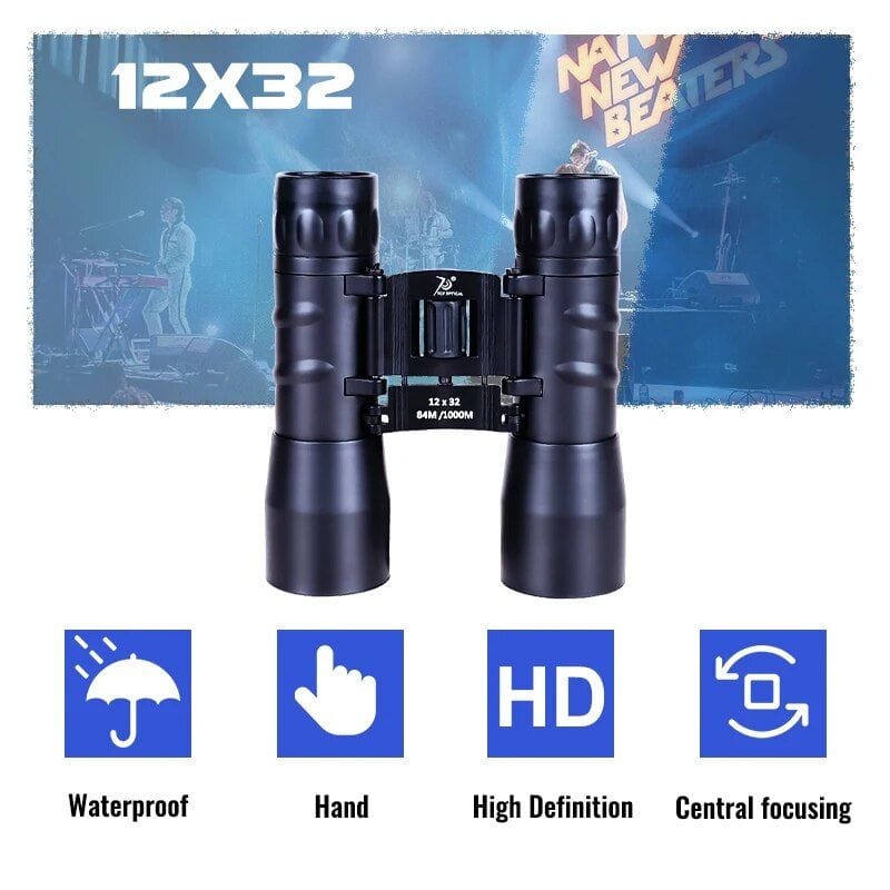 High-quality waterproof binoculars with central focus, HD vision, and easy handling. Perfect for outdoor activities, concerts, and sports events. Enhance your viewing experience with premium optics.