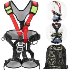 Versatile safety harness for rescue, construction, and industrial use, featuring adjustable straps, durable materials, and secure attachment points for optimal safety.