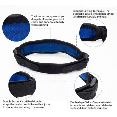Durable sports headband for joint stability and comfort, featuring compression pads, double-layer Velcro straps, and secure fitting for active lifestyles.