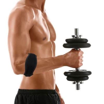 Close-up of a fit, muscular man with a toned upper body lifting a dumbbell, focusing on strength and fitness. Perfect for fitness, gym, and bodybuilding optics on Monalisa Store.