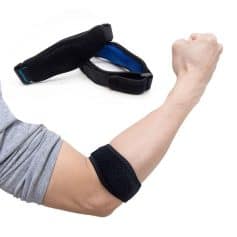 Adjustable exercise arm band with padding for workout and physical therapy. Ideal for muscle support and sports activities to enhance athletic performance.