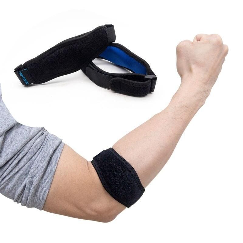 Adjustable exercise arm band with padding for workout and physical therapy. Ideal for muscle support and sports activities to enhance athletic performance.