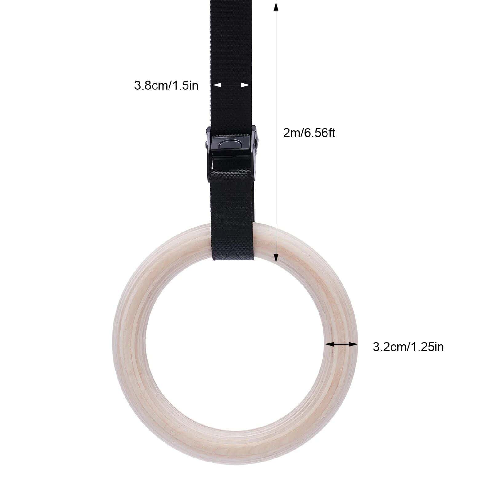 Enhance your fitness routine with this portable wooden ring trainer, ideal for core strengthening, yoga, and physical therapy. Features an adjustable strap for customized fit and workout variety.