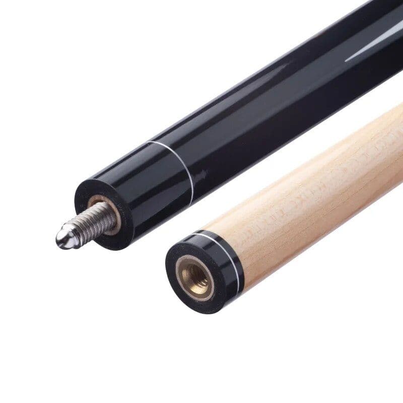 High-quality black and wooden pool cue with precision tips for optimal gameplay. Perfect for billiards enthusiasts seeking durability and performance.