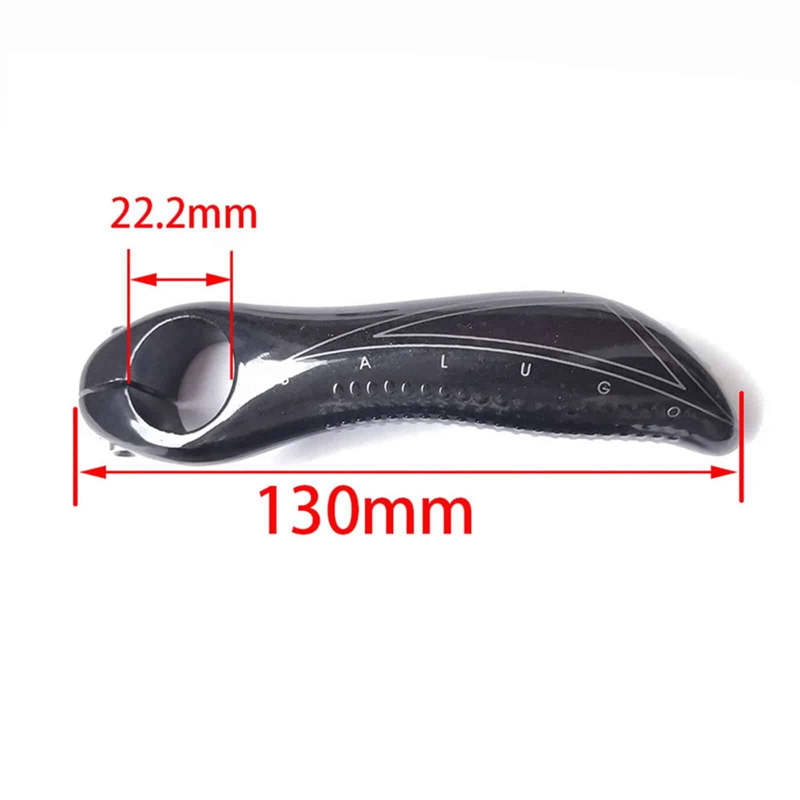 Sleek black eye care device with precise 22.2mm eye hole diameter and 130mm length, designed for comfortable fit and optimal vision correction.