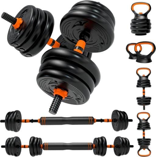 High-quality adjustable dumbbell with kettlebells for strength training and home workouts at Monalisa Store. Durable, versatile gym equipment for effective muscle building.