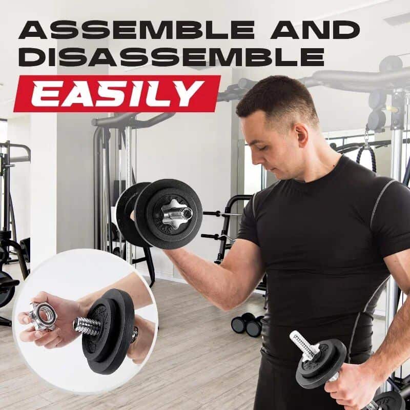 Easy assembly of fitness equipment for home gyms and commercial use, featuring tools and mounting components.