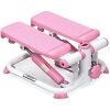 Portable pink mini stepper for home gym, weight loss, and cardiovascular workout. Durable anti-slip surface, adjustable resistance for effective exercise and toning muscles.