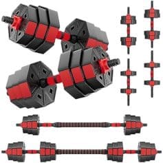 Adjustable dumbbell weights for home gym strength training and muscle building. Compact, versatile, and easy to use with multiple weight options to customize your workout.