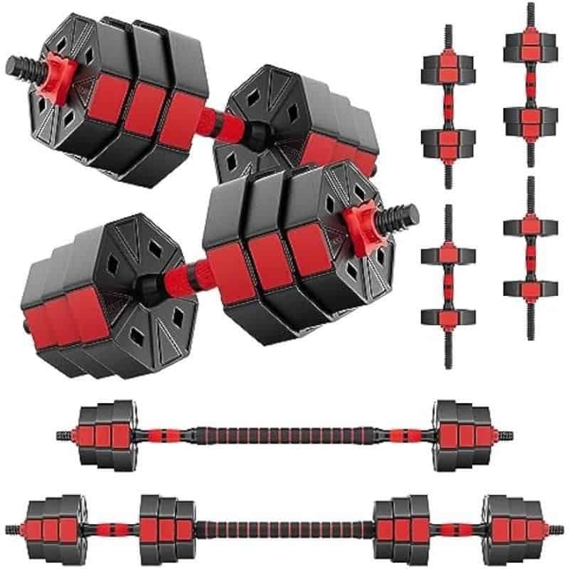 Adjustable dumbbell weights for home gym strength training and muscle building. Compact, versatile, and easy to use with multiple weight options to customize your workout.