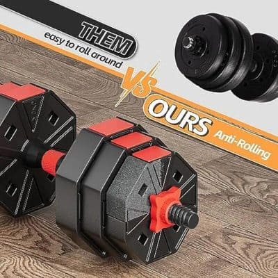 High-quality, space-saving adjustable dumbbell designed for easy weight change and anti-rolling features for optimal workout safety and convenience.