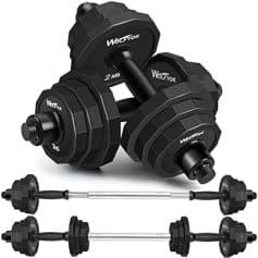 High-quality adjustable dumbbell weights for home or gym fitness training.
