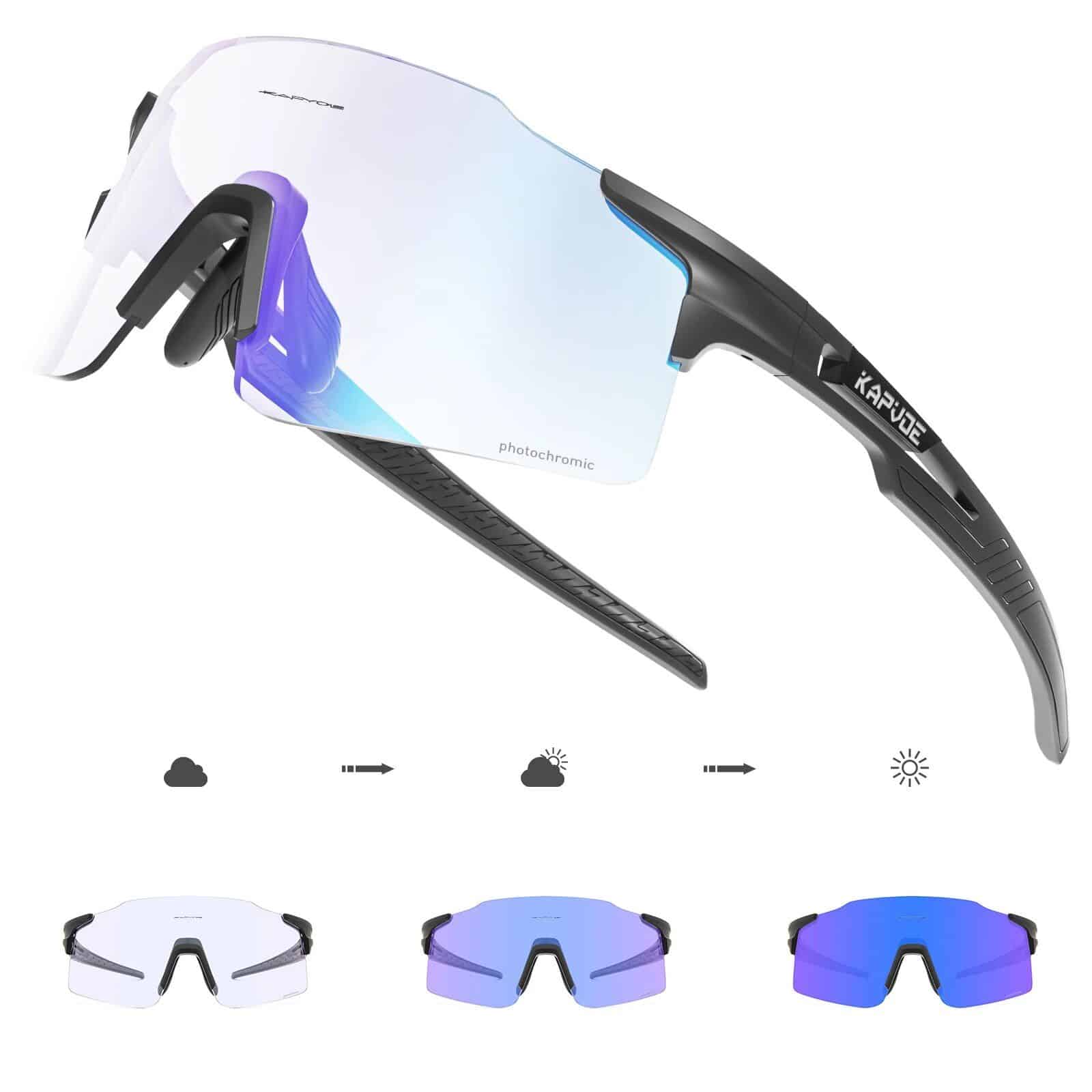 High-tech photochromic sunglasses with adaptive lenses for optimal vision and UV protection. Perfect for outdoor activities and eyewear enhancement.