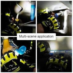 Optimized plumbing work with professional gloves, connecting pipes, and tools for accurate installation and maintenance.