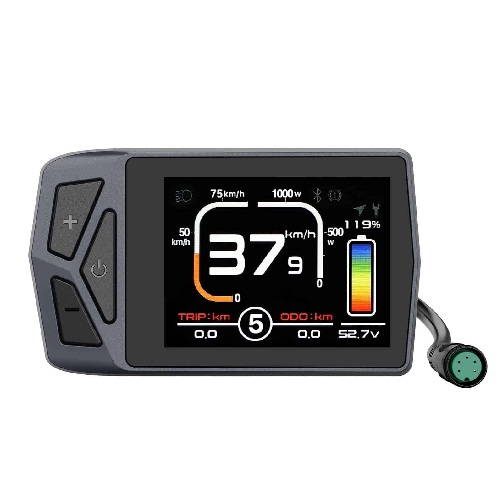 High-precision LCD digital display for bicycle speedometers and cycling accessories, featuring real-time speed, trip distance, battery level, and customizable settings for optimal cycling performance.