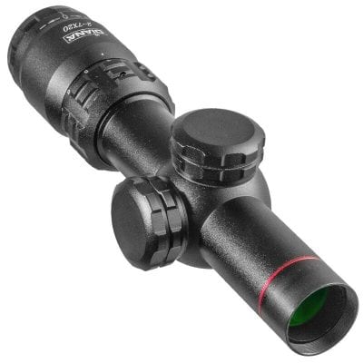 High-definition rifle scope for accurate targeting and long-range precision, featuring adjustable zoom and durable construction, ideal for hunting and shooting sports.