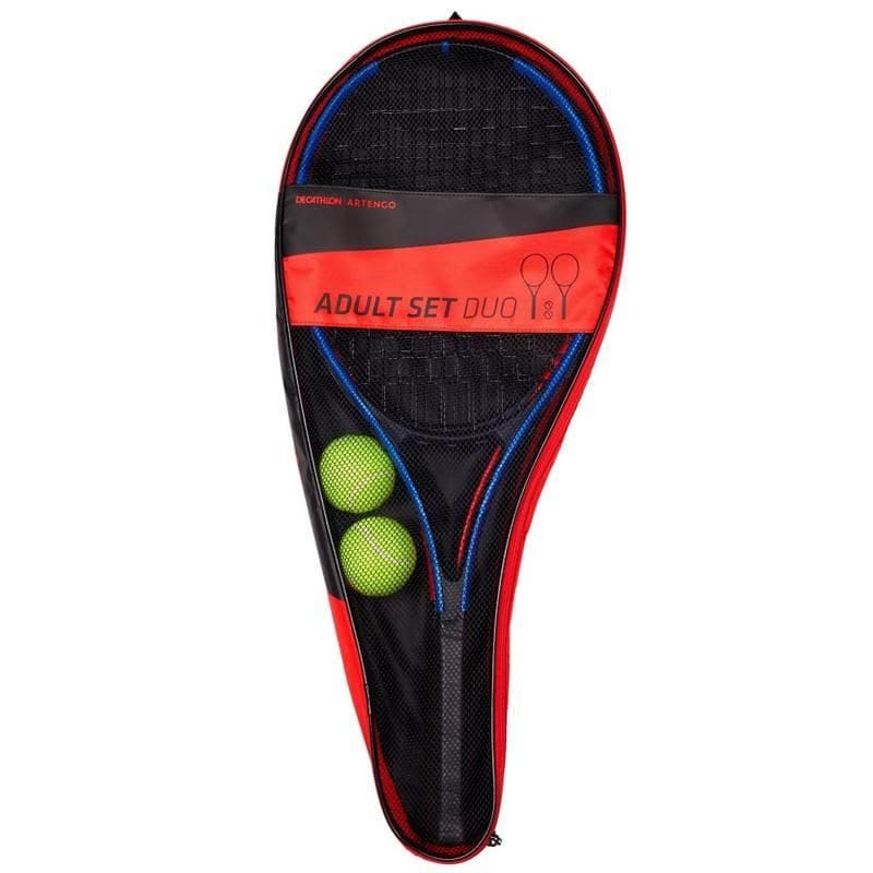 Tennis Set. - Monalisa Store Tennis racket and balls in a black and red tennis bag for adult players, ideal for practicing and playing tennis. Perfect tennis accessories for sports enthusiasts.