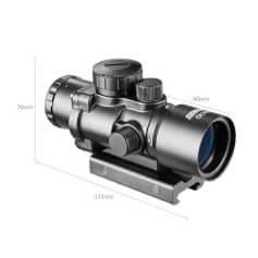 Optical rifle scope with adjustable zoom, illuminated reticle, and durable construction for hunting and shooting enthusiasts.