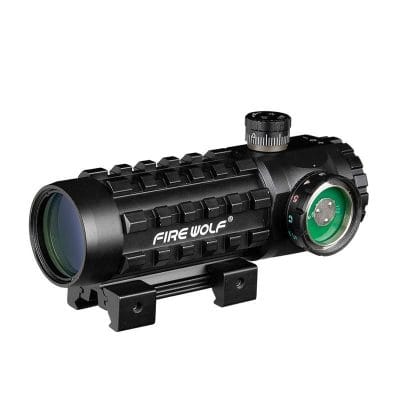 High-quality tactical rifle scope with adjustable reticle for precision shooting.