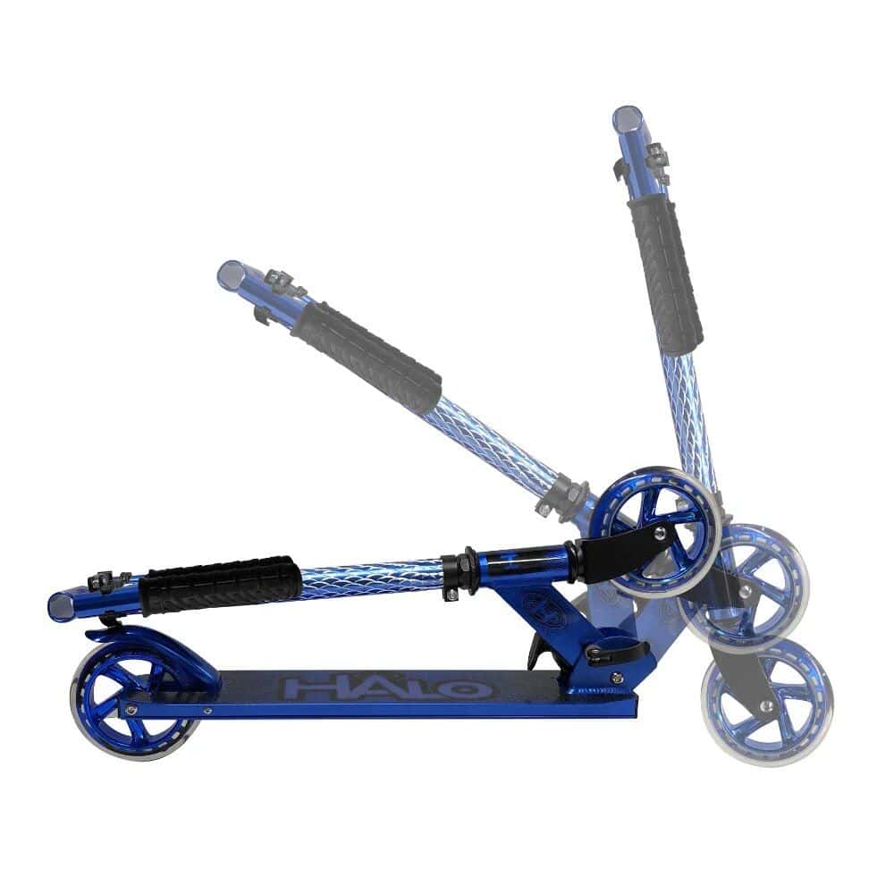 Kids scooter, blue, foldable, lightweight, portable, durable, smooth ride, ergonomic grips, ideal for children, outdoor activity, fun and safe mobility.