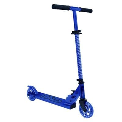 Bright blue kick scooter with adjustable handlebar and smooth wheels, perfect for children’s outdoor activities and active play.