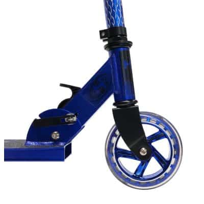 High-quality blue scooter front wheel and suspension system for kids and teens. Durable, lightweight, and designed for smooth rides. Perfect for urban commuting and outdoor adventures.