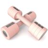 Pink adjustable dumbbells for strength training and home workouts, featuring ergonomic design and easy weight adjustment for effective fitness routines.