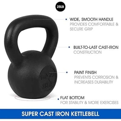 Durable cast-iron kettlebell for workout.