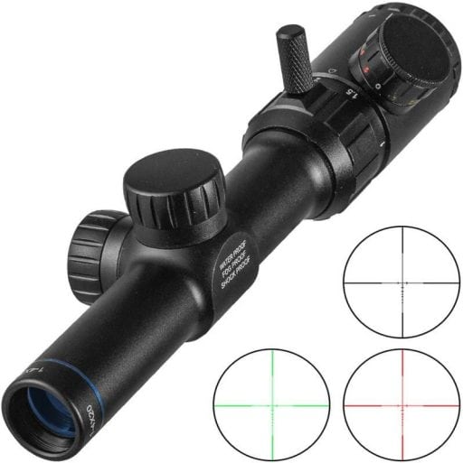 Highly accurate rifle scope for hunting and shooting sports with adjustable zoom and reticle. Designed for precision and durability in outdoor environments.
