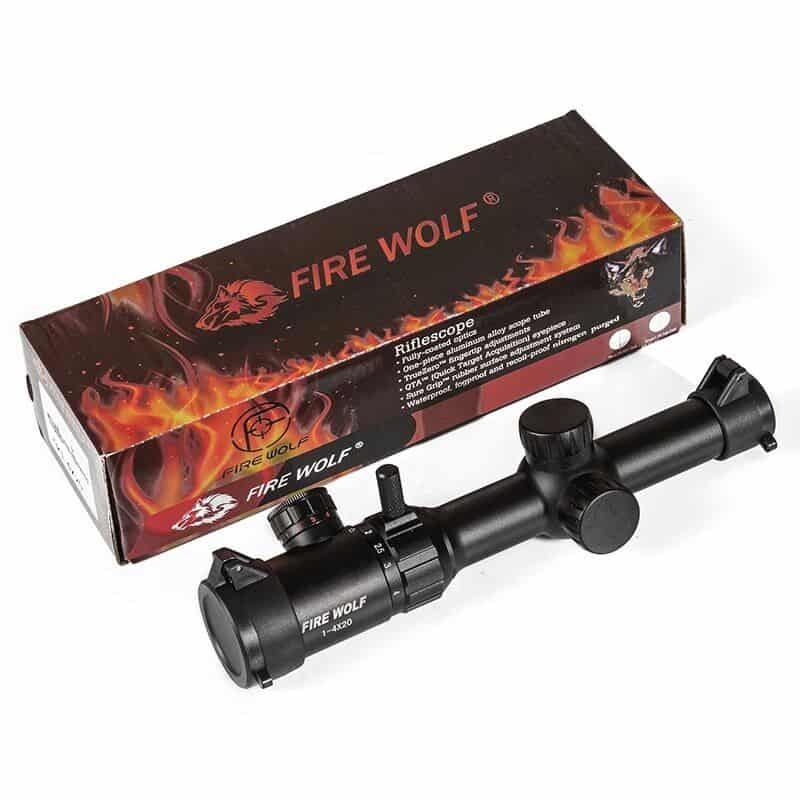 High-quality Fire Wolf rifle scope for accurate targeting and shooting precision. Features waterproof, durable metal build, adjustable zoom, and easy focus for optimal hunting and target shooting.