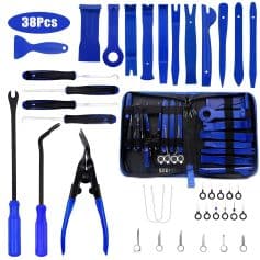 Deluxe 38-piece eyeglass repair kit with screwdrivers, nose pads, pliers, and more for glasses repair, cleaning, and adjustments. Ideal for optical stores, eyeglass technicians, and lens repair professionals.