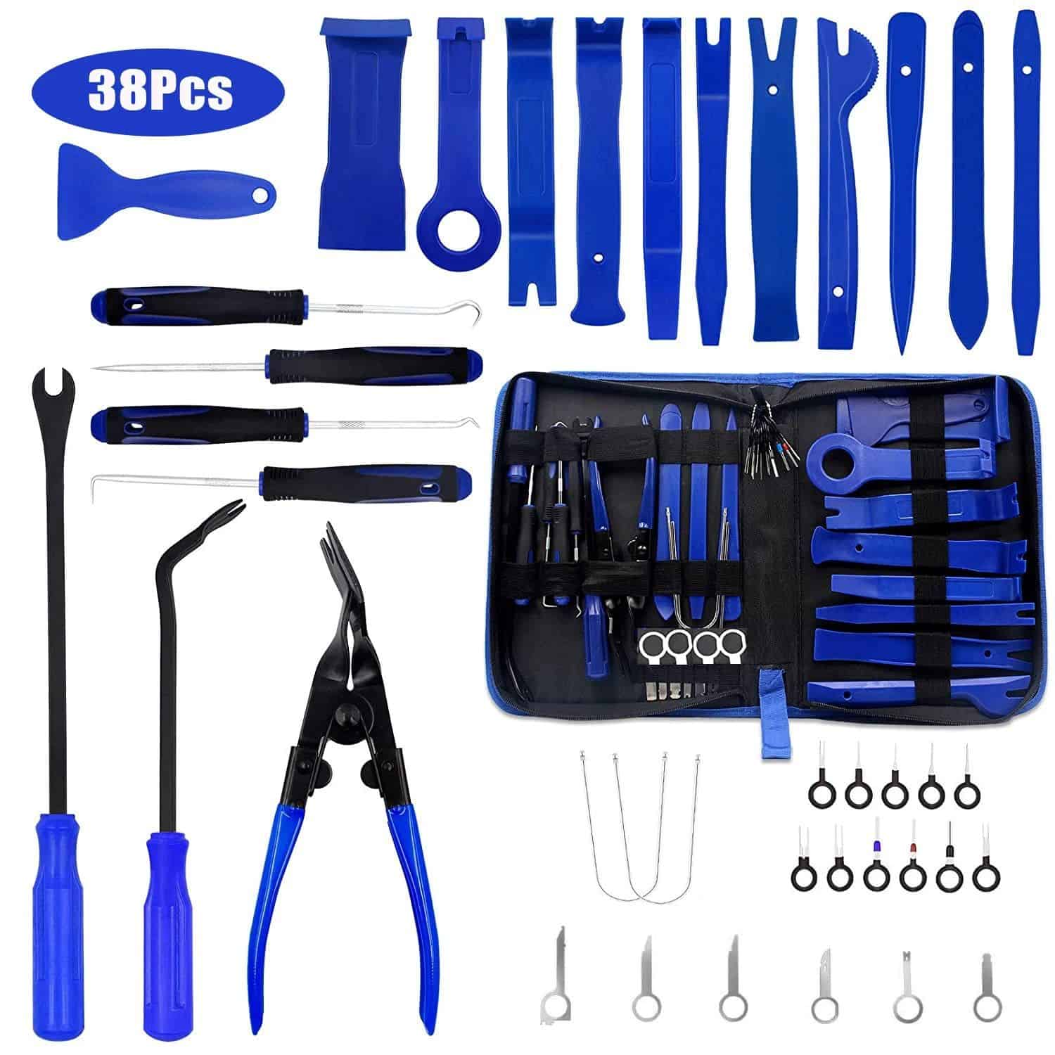 Deluxe 38-piece eyeglass repair kit with screwdrivers, nose pads, pliers, and more for glasses repair, cleaning, and adjustments. Ideal for optical stores, eyeglass technicians, and lens repair professionals.