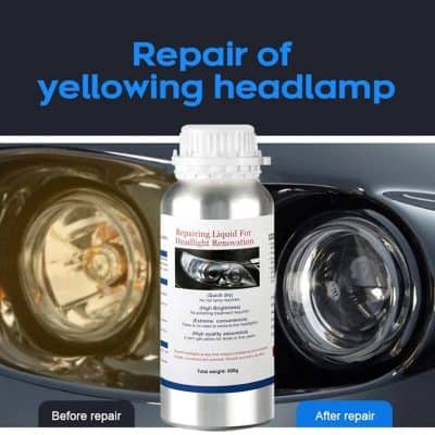 High-quality headlamp repair liquid for yellowing, foggy, and dull headlights. Restores brightness and clarity effectively. Easy to use with long-lasting, professional results for all vehicle models.