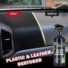 Premium plastic leather cleaner for car dashboard and interior. Effectively removes scratches, stains, and restores a fresh look. Perfect for maintaining vehicle upholstery and surfaces.