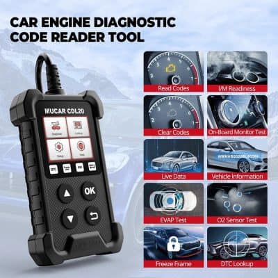 Efficient vehicle diagnostic tool for reading, clearing codes, and monitoring engine status to ensure optimal vehicle performance and maintenance.