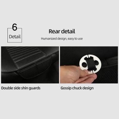 Premium car seat covers with humanized design, double side shields, and gossip chuck details for optimal comfort and protection.