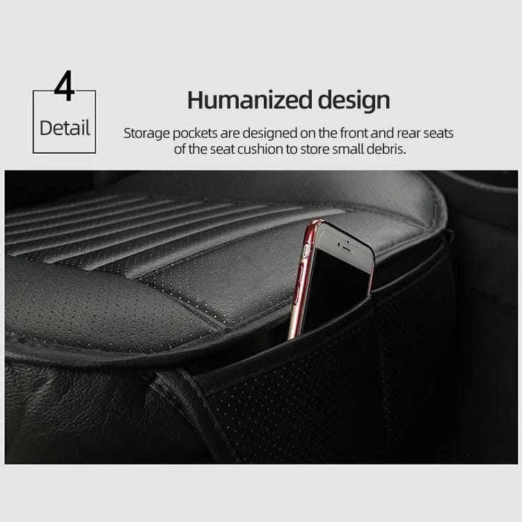 Premium ergonomic car seat with storage pockets for convenience and comfort. Designed with humanized features for easy access and organization. Perfect for driver and passenger needs.