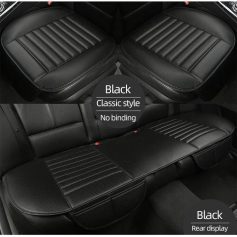 High-quality black car seat covers with classic style, no binding, suitable for vehicle interior upgrades. Durable and sleek design for enhanced comfort and protection.