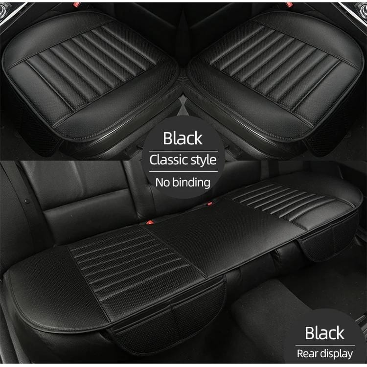 High-quality black car seat covers with classic style, no binding, suitable for vehicle interior upgrades. Durable and sleek design for enhanced comfort and protection.
