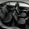 Modern car interior with black leather seats, stylish design, and spacious seating arrangements, perfect for automotive and car accessories enthusiasts.